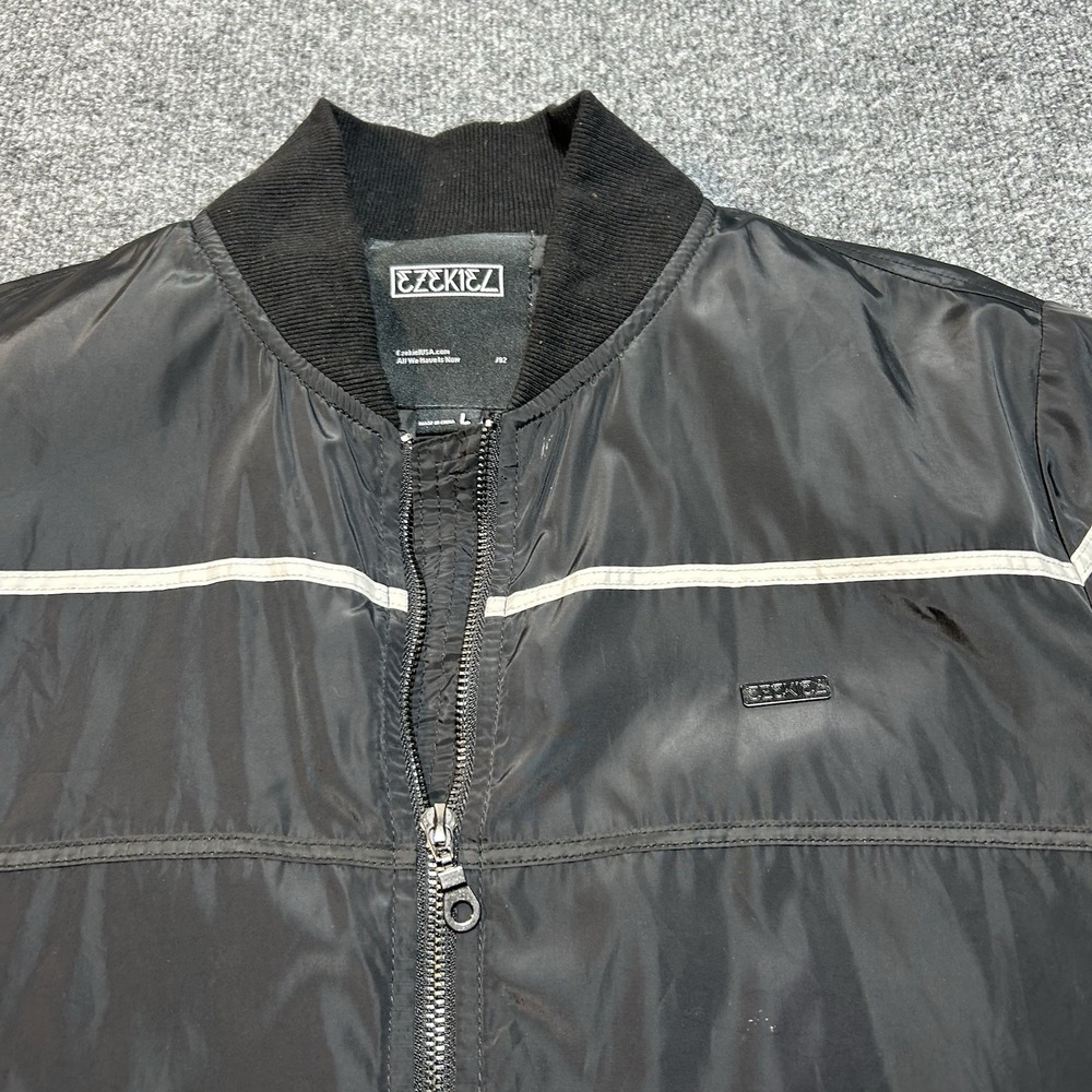 Ezekial Jacket Mens Large Black Full Zip Hooded Jacket Pockets Windbreaker - Picture 2 of 9